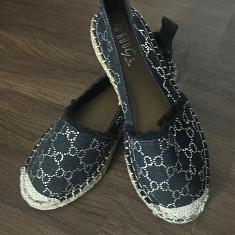 Black Espadrille Flats
